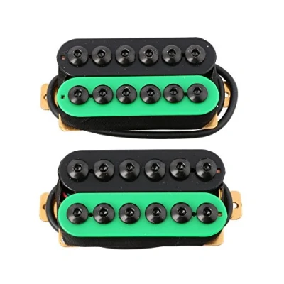 Imagen de LYWS Imán de cerámica para guitarra eléctrica Humbucker cuello y puente estilo Invader (verde+negro)