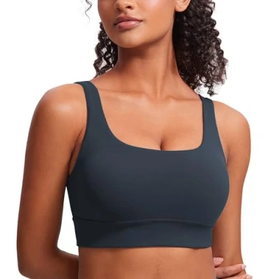 Imagen de CRZ YOGA Sujetador Deportivo Acolchado de Entrenamiento bajo Impacto para Mujer True Navy XL