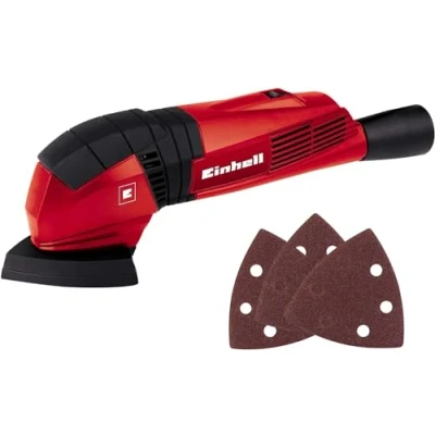 Imagen de Einhell Lijadora Delta TC DS 19 (190W, 20000 rpm, empuñadura suave ergonómica, Extreme Fix, adaptador de extracción polvo, incluye 3 piezas papel lija)