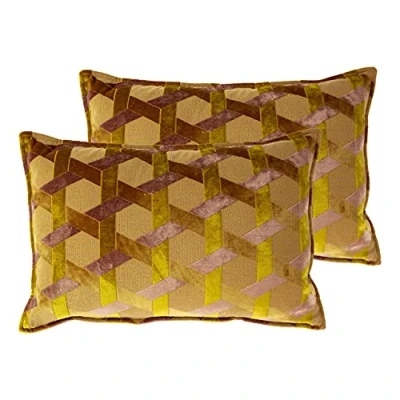 Imagen de Paoletti Cojines llenos de Plumas Pack Delano, Ocre/Rubor, 40 x 60cm, 2