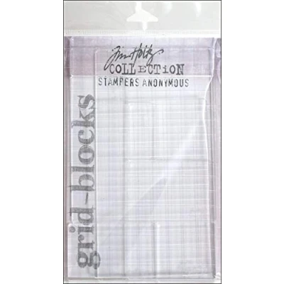 Imagen de Stampers Anonymous Tim Holtz Juego de Bloques Rejilla acrílica, 9 Unidades, Large