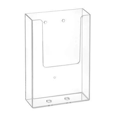 Imagen de Zeigis® Soporte de pared para folletos largo DIN, con orificios taladrar, o catálogos, montaje en pared, transparente