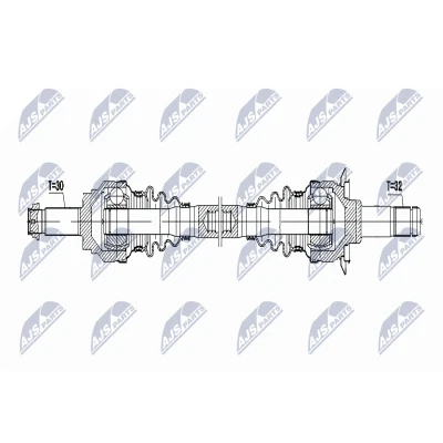 Imagen de NTY NPW BM 041 Árbol de Transmisión Eje trasero, derecha, derecha 830 automática BMW: 6 Coupé, 5 GT, Gran Coupe