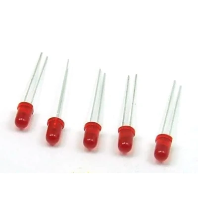 Imagen de POPESQ® 5 Pzas x LED 5mm 12V Rojo/Red ¡¡ Ninguna Resistencia MÁS !! Redondo #A669