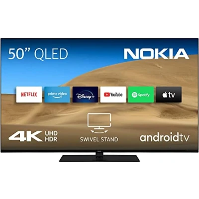 Imagen de Nokia 50 Pulgadas (126cm) QLED 4K UHD Televisor Smart Android TV (WLAN, HDR, Triple Tuner DVB C/S2/T2, Netflix, YouTube, Prime Video, Disney+) QNR50GV215ISW 2022