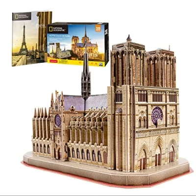 Imagen de National Geographic Puzzle 3D Notre Dame Puzzles Maquetas para Construir Adultos Y Niños 128 Piezas