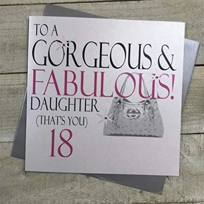 Imagen de White Cotton Cards Code xn18 d18 Grande to a Gorgeous y Fabulosa Hija 18&quot; Hecho Mano 18th Tarjeta de felicitación cumpleaños