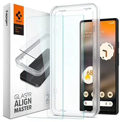 Imagen de Spigen Cristal Templado Protector De Pantalla con Montageframe Google Pixel 6a Paquete 2
