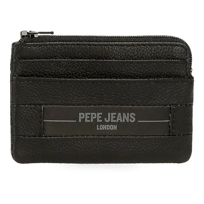 Imagen de Pepe Jeans Checkbox Monedero Negro 11x7x1,5 cms Piel