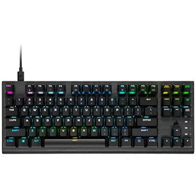 Imagen de Corsair K60 PRO TKL Teclado para juegos con interruptor lineal OPX óptico mecánico cable tasa de sondeo 8000Hz Negro