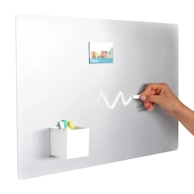 Imagen de KalaMitica, Pizarra Magnética de Acero para Pared, 56x38x0,12 cm, Color Plata (Gris Claro)