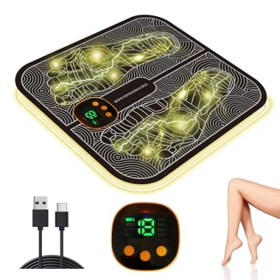Imagen de Masajeador de Pies Eléctrico,masajeador pies,8 modos,19 niveles intensidad,Aliviar Dolor Cansadas Mejorar la Circulación Sanguínea,alivia rigidez(recargable)