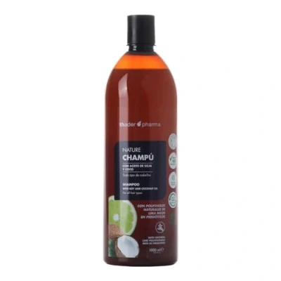 Imagen de Thader TH Pharma Champú con Aceite de Soja y Coco Polifenoles para todo tipo cabellos, 1000 ml