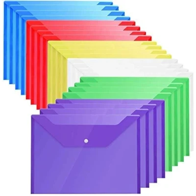 Imagen de LATERN Carpetas Plastico 6 Colores A4 Carpeta Archivadora Documentos Con Bot¨®n (30 piezas)