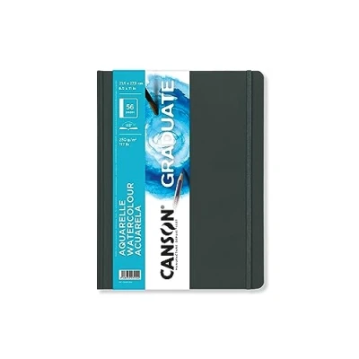 Imagen de CANSON Graduate Book, Cuaderno de dibujo, Doble cara: prensado en frío y grano fino, 250gsm, Sketchbook tapa dura, 14x21,6cm, Blanco, 56 hojas