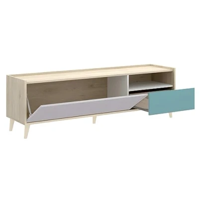 Imagen de DEKIT GRUPO RIMOBEL NOVA MUEBLE TV CON CAJON Y ALMACENAJE 47x155x43 cm NATURAL / GRIS BLANCO ESMERALDA