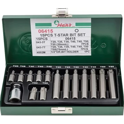 Imagen de Punta de destornillador hexagonal TORX HANS 10 mm 14 Pieza (kurz und lang)