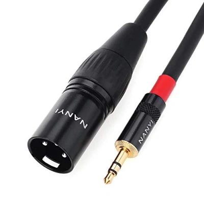Imagen de NANYI XLR To Jack Cable de micrófono, 3.5 mm (1/8 pulgada) TRS estéreo Macho a micrófono audio interconexión macho, adecuado para iPod, teléfono móvil, (5 metros / 16 pies)