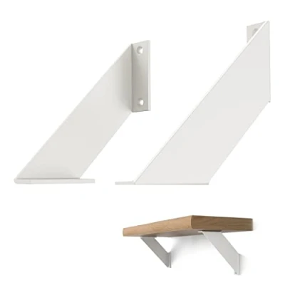 Imagen de Chas Bete soporte para balda blancas, escuadras estanterias metalicas, baldas de madera 15cm 2Piezas