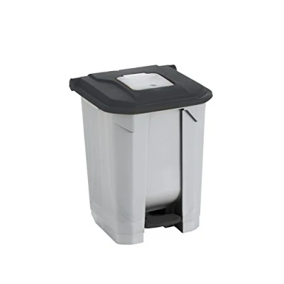 Imagen de Maya Professional Tools 09105 Papelera con Pedal, Cubo Interior y Ruedas, 50 L, Negro