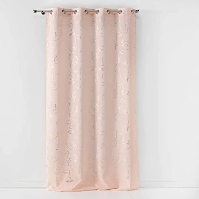 Imagen de Douceur d&#039;Intérieur Cortina con Ojales, Color Rosa, 140 x 260 cm