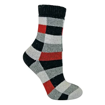Imagen de Sock Snob Mujer transpirables invierno termicos lana y seda calcetines (37/42, 16 Navy/Red)