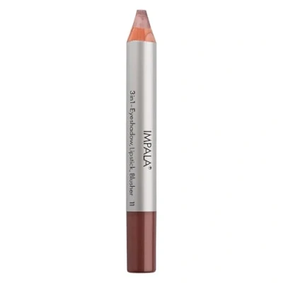 Imagen de Impala Lápiz Jumbo 3 en 1 Color 11 Marrón Rojizo Metalizado Sombra de Ojos, Labial y Colorete Textura Suave Larga Duración Colores Intensos