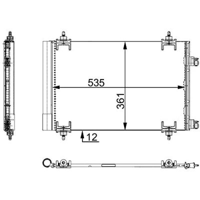 Imagen de MAHLE ORIGINAL AC 668 000S Condensador con secador 15 10,9 520 PEUGEOT: 307 Hatchback, 308 I SW, CITROËN: Berlingo II, C4 Coupé