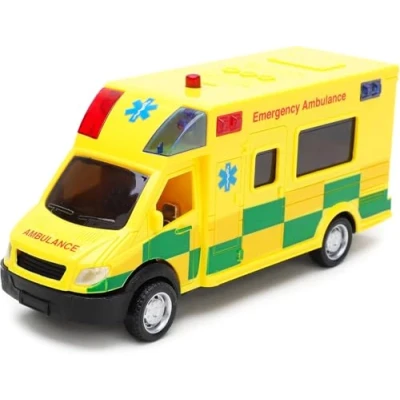 Imagen de Toyland® Juguete de ambulancia emergencia con luz y sonido, escala 1:40, vehículo juego, a partir 3 años