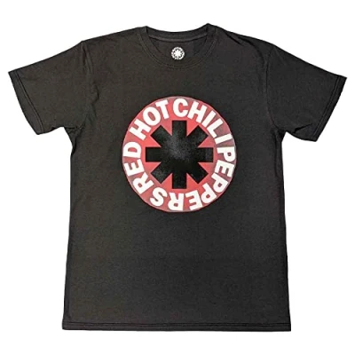 Imagen de Red Hot Chili Peppers Camiseta Circle Asterisk Oficial Unisex Eco Friendly, Gris, Large