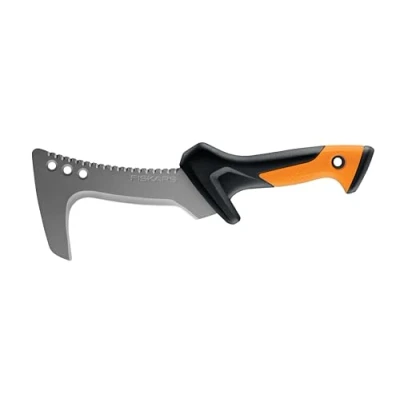Imagen de Fiskars Azada, También se puede utilizar como chuchillo, Incluye funda de nylon, Longitud la hoja: 15 cm, Acero endurecido/plástico, Negro/naranja, 1051232