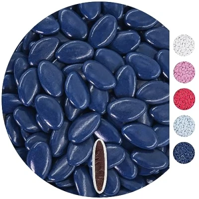 Imagen de EinsSein 0,5kg Peladillas de Chocolate boda bautizo azul oscuro candy bar surtido choco corazones almendras caramelos bombones confeti detalles para invitados regalos botes colores san