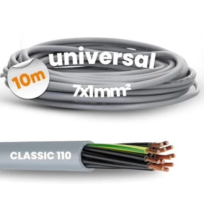 Imagen de Lapp 1119207 Ölflex Classic 110 Cable de control PVC (10 m, 7 x 1 mm², con conductor protección verde y amarillo, G1,0 conductores)