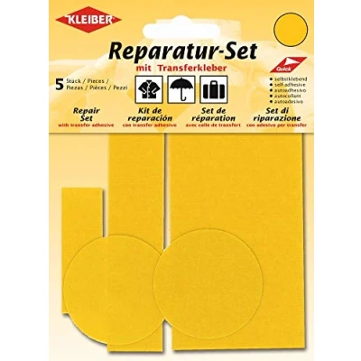 Imagen de Kleiber Juego de Parches reparación para Ropa, Nailon, autoadhesivos, 5 Piezas, Color Arena