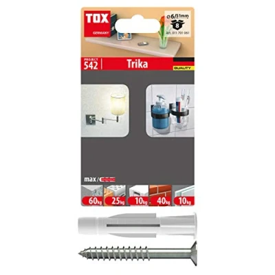 Imagen de TOX Taco universal Trika 6x51 mm + tornillo, 8 piezas, 011701061