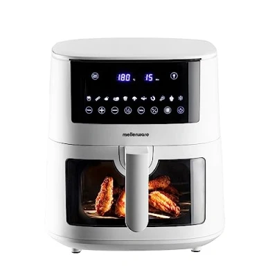 Imagen de Mellerware Freidora Sin Aceite Crunchy XL 7L 1650W 11 Menús Predefinidos Air Fryer 80 200º Antiadherente Temporizador Programable Apto Lavavajillas de Aire BPA/PFOA
