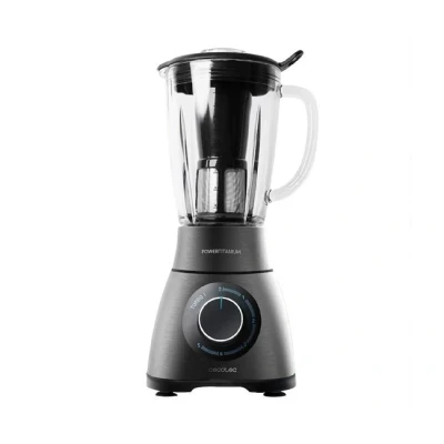 Imagen de Cecotec Batidora de Vaso Power Black Titanium 2500MAX PerfectMix. 2500W Máxima Potencia, Cuchilla con Recubrimiento Titanio Negro, 1,8L, Filtro para Licuados, Acabados en Acero Inox