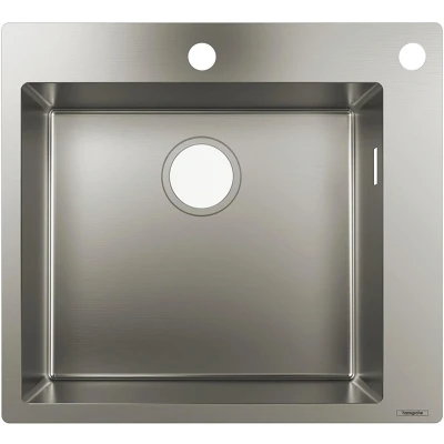 Imagen de Hansgrohe 43305800 Fregadero de encastre, armarios 60 cm, Color Acero, Plata, Ancho: 45 cm