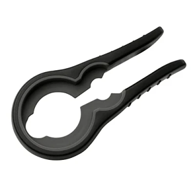 Imagen de FACKELMANN Abre botellas botes tarros frascos, de polipropileno negro con la parte funcional en goma gris, 18cm, 1ud.