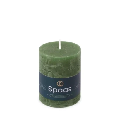 Imagen de Spaas Vela pilar rústica, 70/95 mm, 35 h, color verde oscuro