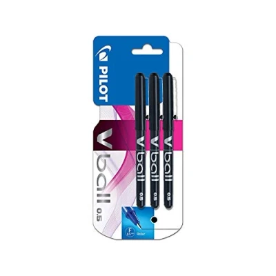 Imagen de Pilot VB5 Bolígrafo roller (3 unidades), color negro