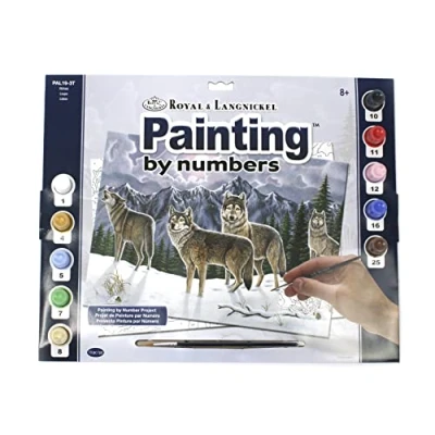 Imagen de Pracht Creatives Hobby Royal &amp; Langnickel Painting By Numbers Wolf Pack, contiene Colores y Pinceles, Para Adultos Niños A Partir de 8 Años