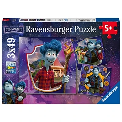 Imagen de Ravensburger Onward Disney Rompecabezas de 3 x 49 Piezas para niños a Partir 5 años, Color Azul, Verde y marrón (05091)