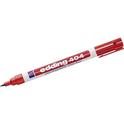Imagen de edding 404 marcador permanente, rojo, 10 rotuladores, punta fina redonda 0,75 mm, resistente al agua, de secado rápido, rotuladores indelebles, para cartón, plástico, madera, metal, vidrio