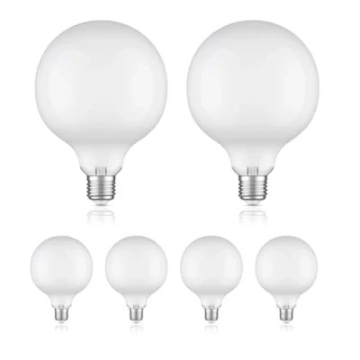 Imagen de ledscom.de 6 piezas bombilla LED E27, G125, blanco cálido (2700 K), 6,2 W, 845lm, vidrio esmerilado extra mate