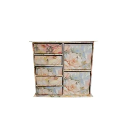 Imagen de ACIT cajonera de mesa, organizador para joyas, cartón con 7 cajones, hecha a mano maquillaje, joyas y accesorios baño, fabricado en Italia