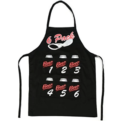 Imagen de IGGI Novelty Chefs Delantal con Mensaje 6 Pack (6 Bolsillos), Color Negro