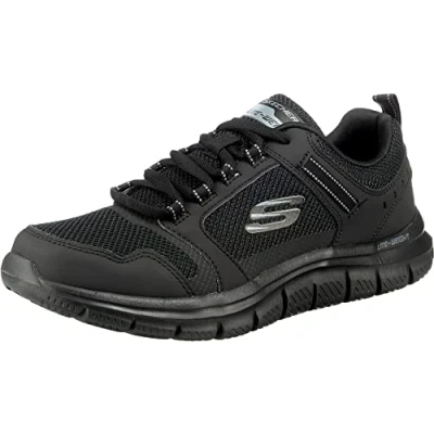 Imagen de Skechers Track Bucolo, Zapatillas de Running Hombre, Black Leather/Mesh/Trim, 45 EU
