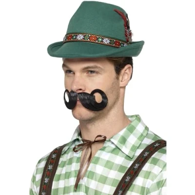 Imagen de Smiffys Sombrero de alpino Trenker deluxe,Verde,con plumas y borde interior elástico