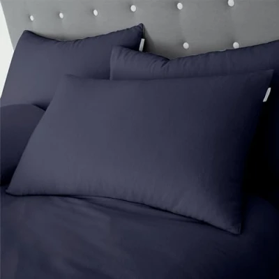 Imagen de Catherine Lansfield Par de Fundas Almohada estándar algodón Cepillado, Color Azul Marino